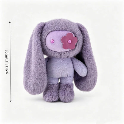 18/30cm Juju Rabbit Keychain Flower Eye Juju Rabbits Keyring Long Ears Bunny Keyring Cute Rabbit Pendant Halloween Birthday Gift