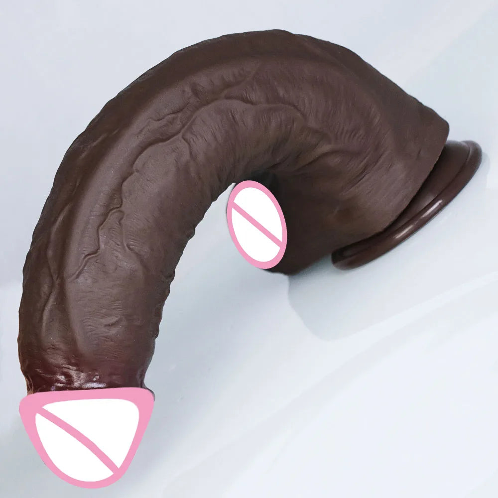 Realistic Soft Big Black Dildo Double Silicone Suction Cup Penis Female Vaginal Masturbation Cock Woman Man Anal Adult Sex Toy