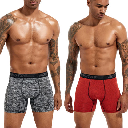 6Pcs/Pack Men's Boxer Briefs Plus Size Boxers Man Underwear Polyester Panties For Men Underpants Alphabet Elastic Webbing Shorts