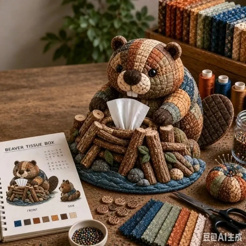 New portable and cute Animals DIY Tissue Box Set Animal-shaped tissue box patchwork