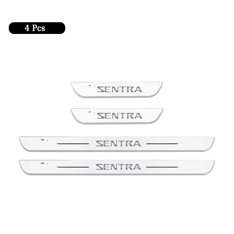 Customized Car Door Sill Light Logo for Nissan Sentra Projector Lamp USB Power Moving LED Welcome Pedal Car Scuff Plate Pedal