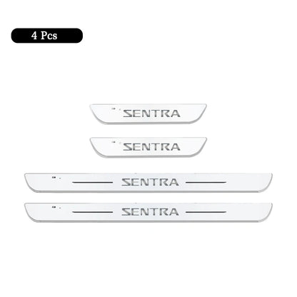 Customized Car Door Sill Light Logo for Nissan Sentra Projector Lamp USB Power Moving LED Welcome Pedal Car Scuff Plate Pedal