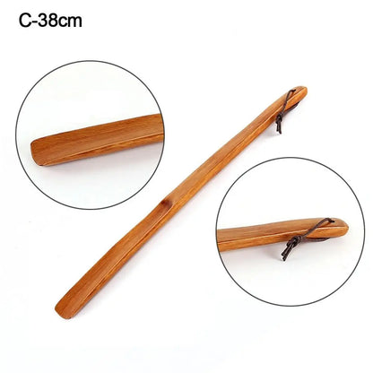 Hanging Shoe Horn Extra Long Handle Easy Remover Shoehorn Lifter Wooden Easy on Off Seniors Put on Shoes Tools