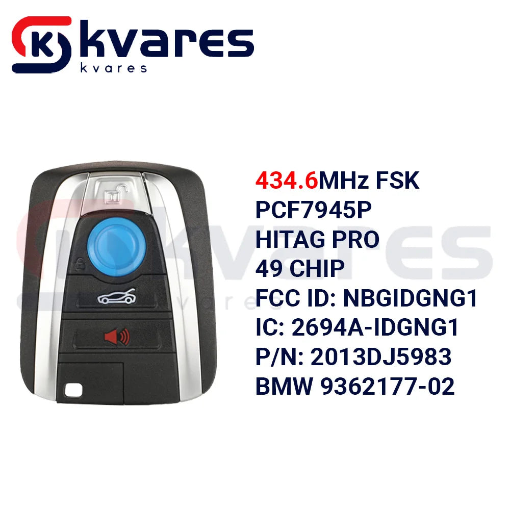 CHWARES 315/433/868 3+1/4 Button Smart Remote Car Key Shell Fob Case For BMW I3 I8 2014 2015 2016 2017 2018 With Uncut Key Blade