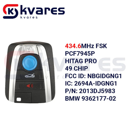 CHWARES 315/433/868 3+1/4 Button Smart Remote Car Key Shell Fob Case For BMW I3 I8 2014 2015 2016 2017 2018 With Uncut Key Blade