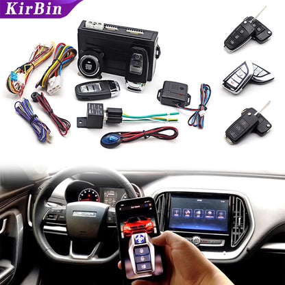 Universal Car Alarm Keyless Entry System Smart APP Start Stop System for Cars Auto Ignition Button with Remote Starter Start Kit