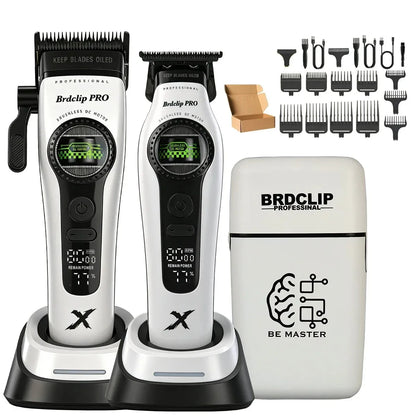 New BRDCLIP PRO Electric Hair Clipper Hair Trimmer Set Outer Rotor BLDC 6000-8000RPM Barber  Shop DLC Blade with Charge Dock