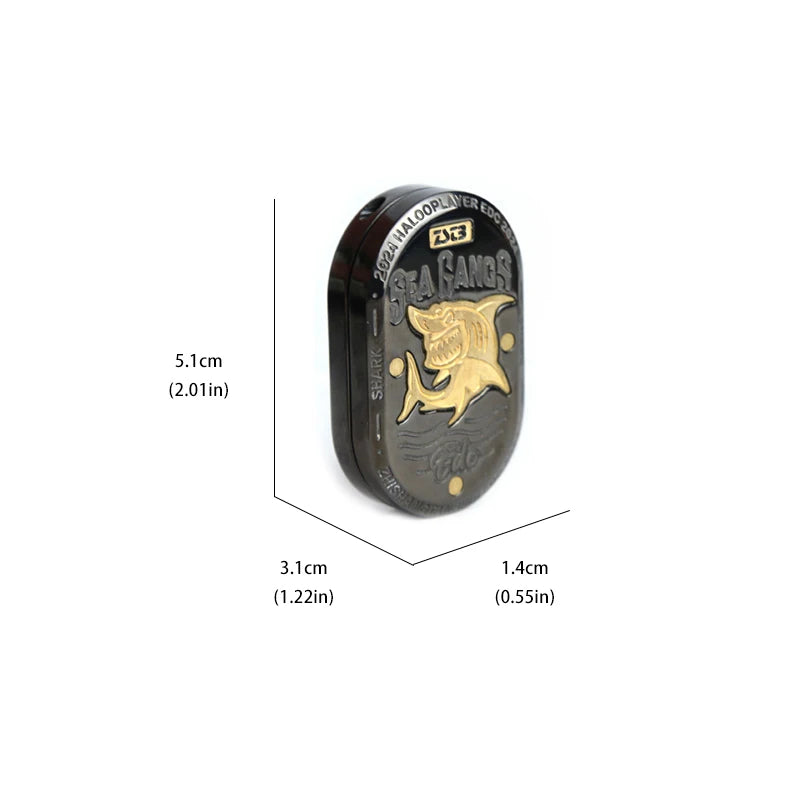 ZSTB Shark Slider Metal Fidget Toy for ADHD Anxiety Relief Adult EDC Stress Focus Tool Office Desk Mechanical Gift for Men Women