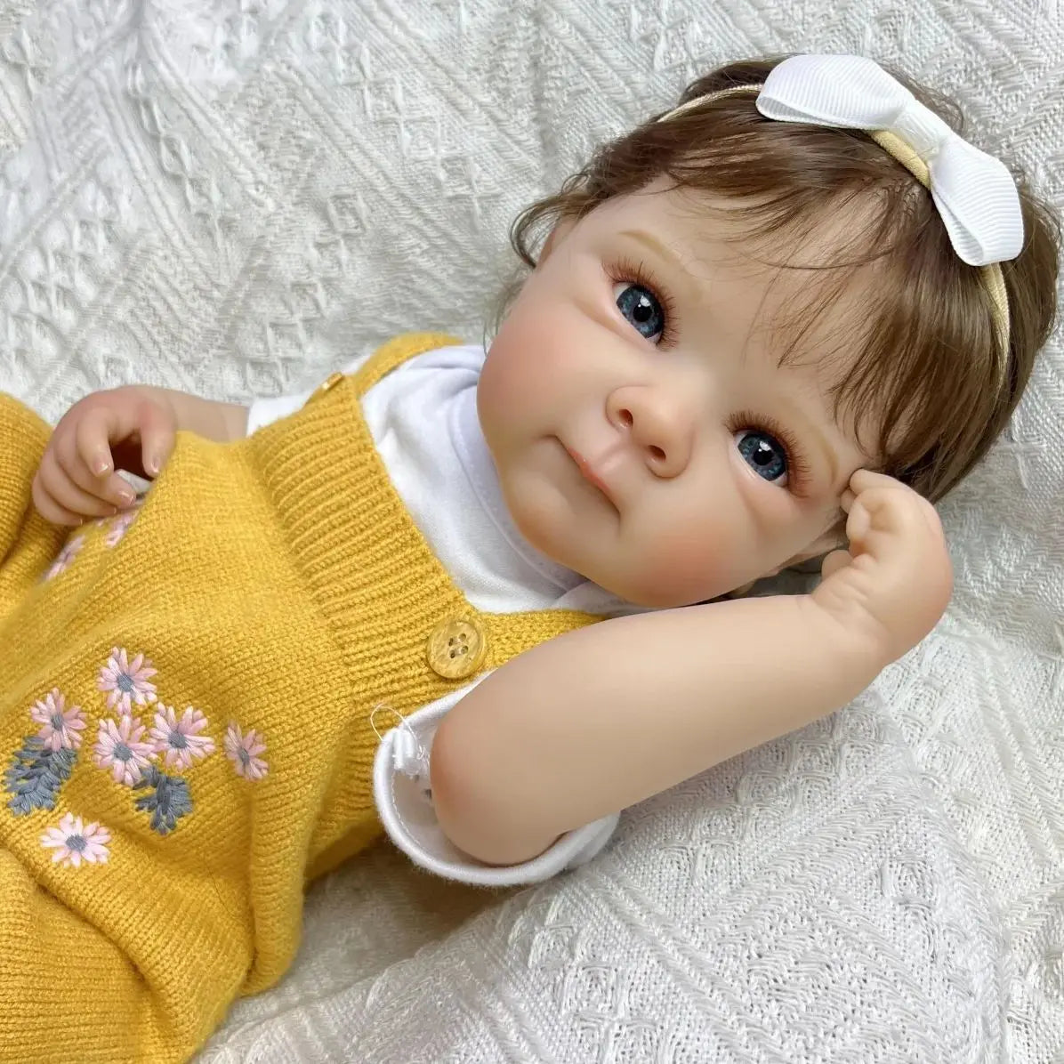 BZDOLL 19Inch 48CM Full Vinyl Body Reborn Baby Doll Toy Lifelike Handmade Fashion Birthday Gift Play House Bedtime Comfort Doll