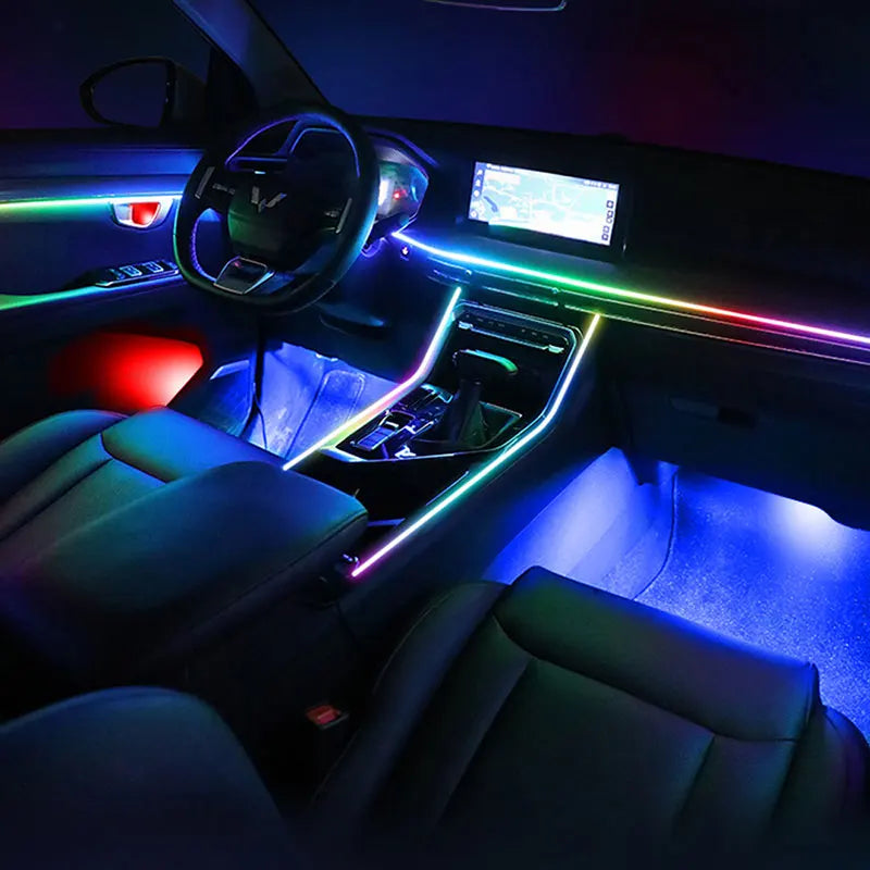 2in1 LED Car sunroof light Symphony USB Acrylic Atmosphere light RGB Car Roof ambient light Led interior ambient light for Tesla