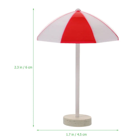 12Pcs Mini Beach Umbrella Decor Fresh Relaxing Style for Miniature House Furniture DIY Scenic Layout Micro Beach Accessories