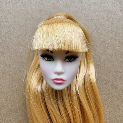 1/6 Scale Multi-jointed Fashion Doll Heads with Bangs Pony Tail Super White Beige Dark Brown Skin Tone PP Doll Figures for Colle