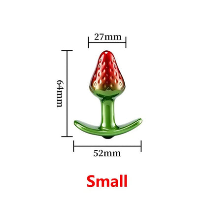 Strawberry Metal Anal Beads Butt Plug Set Small Medium Large Wearable Anal Plug Jewelry Anal Sex Toy For Man Woman