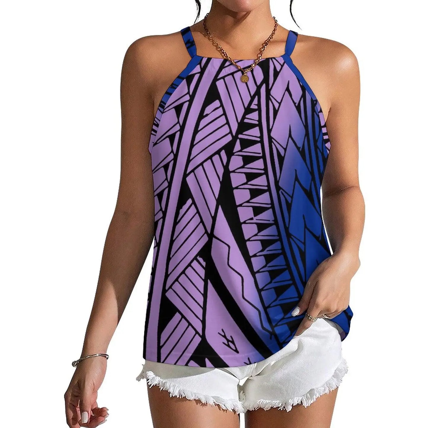Polynesian Tribal Fashion Women New Design Retro Print Custom Sexy Sleeveless Strappy Vest New Not Pick People