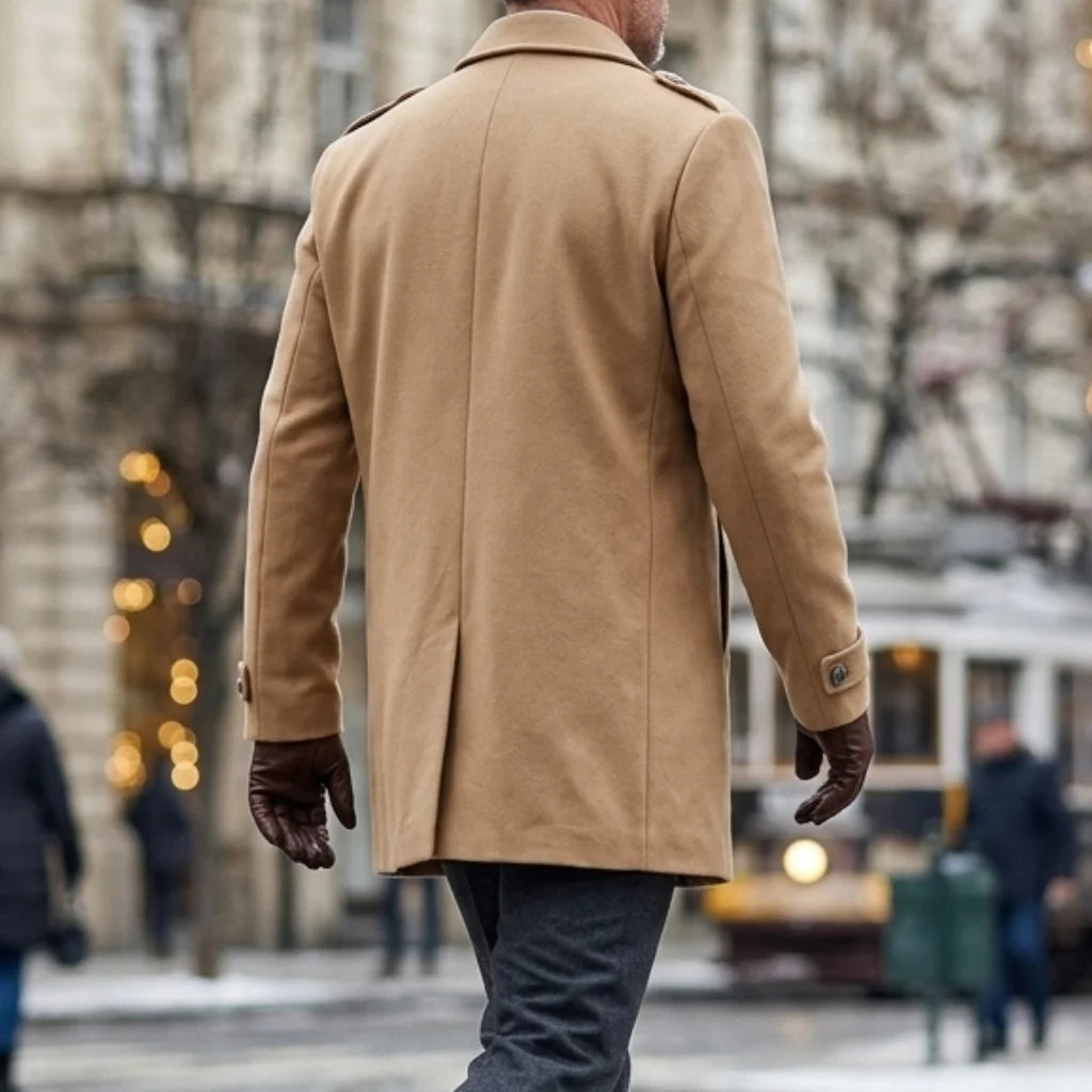 New Winter Men's Double-Breasted Trench Coat | Streetwear Business-Casual Style Warm Windproof Outdoor Jacket Personality Design