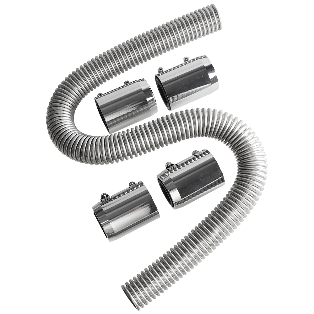 Universal 24" 36" 48" Car Engine Cooling Stainless Steel Radiator Hose Kit and Stainless Steel With Chrome-Plated Cap Clamp