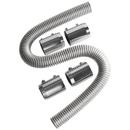 Universal 24" 36" 48" Car Engine Cooling Stainless Steel Radiator Hose Kit and Stainless Steel With Chrome-Plated Cap Clamp