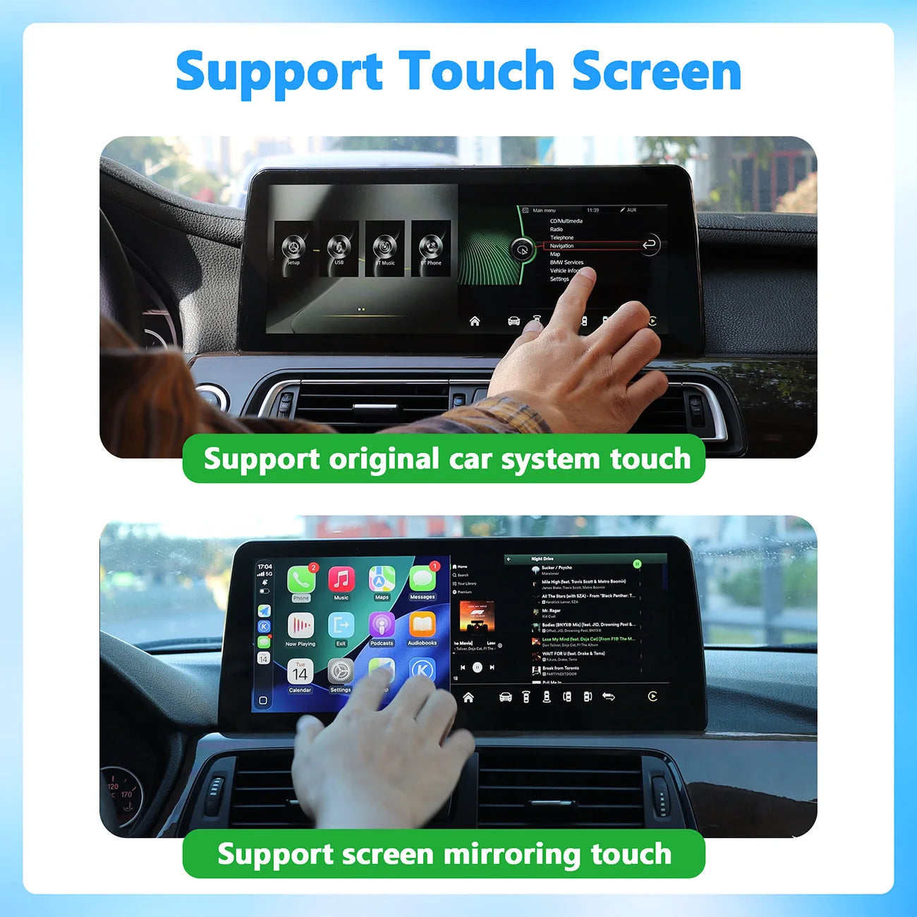 1920*720 Display Multimedia Player For BMW X1 F48 E84 2009-2018 NBT CIC GPS Wireless Carplay Android auto Touch Screen