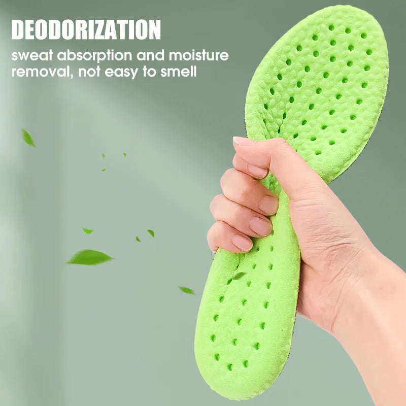 Breathable Deodorant Sports Insoles Inserts Shock Absorption Cushioning Shoe Pads Insoles Soft Comfortable Foot Care Accessories