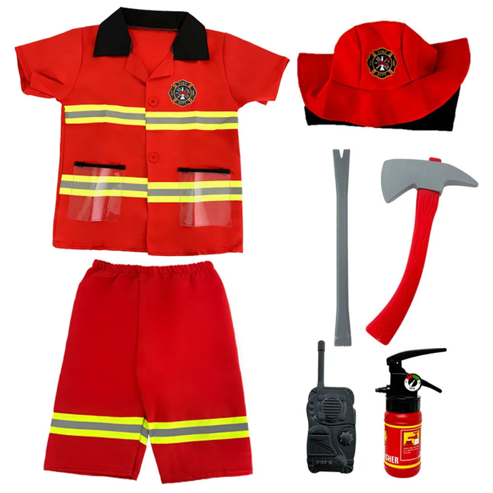 7-Piece Children's Fire Rescue Toy Set, Pretend Play Firefighter Tool Toy Set, Role-Playing Costume, Boy's Toy, Holiday Costume, Birthday Gift, Holiday Gift, Christmas Gift, Halloween Gift