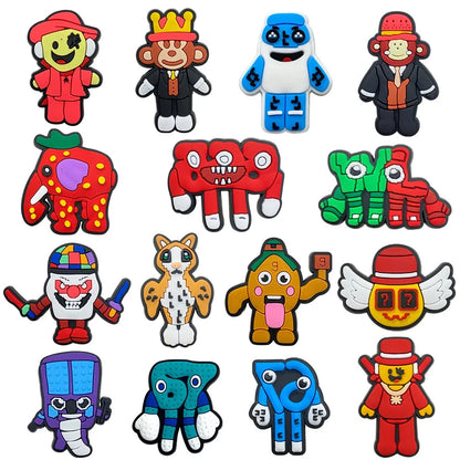 15-100Pcs Cartoon Game Character Shoe Ornaments Kids Popular PVC Clog Buckle Charms Fit Birthday Present