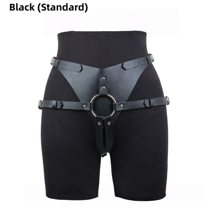 Wearable Strap On Dildo Harness Pants PU Leather Adjustable Pegging Harness Belt BDSM Bondage Underwear Sex Toy for Women Men
