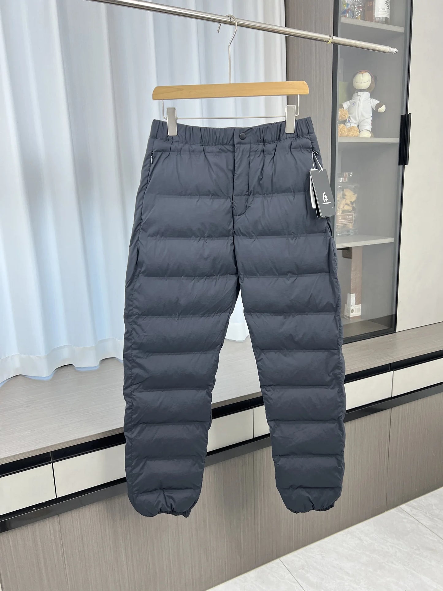 Ultra-Thick Men's Outdoor Tech Windproof Winter Thermal Cotton Trousers Straight Leg Long Pants Warm Youthful Home Wear