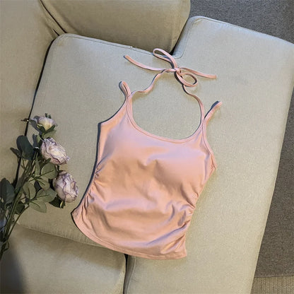 Hot ort Sve Crop Top Women's Faion Slim Fit Bal Vest Summer Outerwear Cotton Blend Comfortable Breathable Tank Top