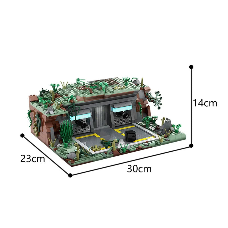 Rebel Outpost MOC Building Blocks, Space Wars Hidden Base on Remote Planet, Alliance Secret Base Diorama for Adult Fans