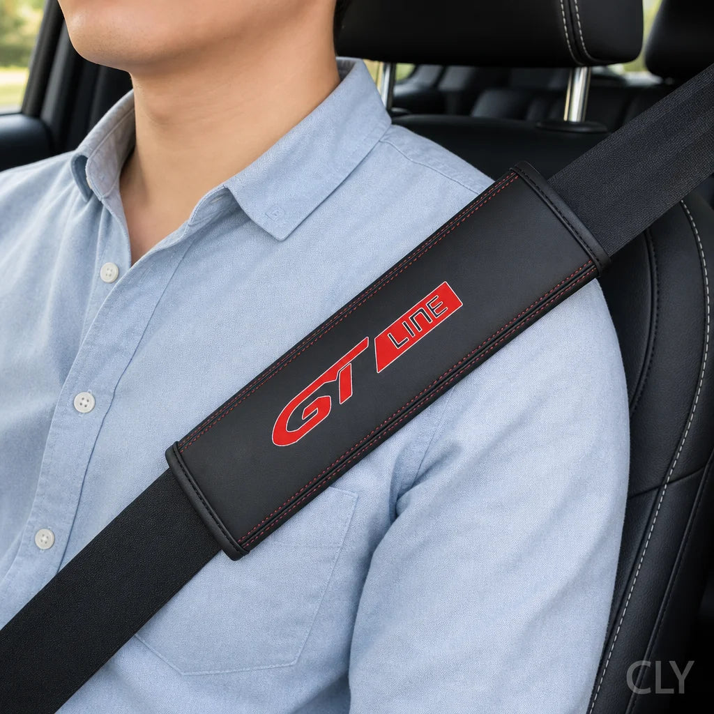 1PCS Car Seat Belt Cover Protector Accessories For Peugeot GT GTline 3008 308 T9 208 508 2008 Rifter 5008 207 206 408 108 4008
