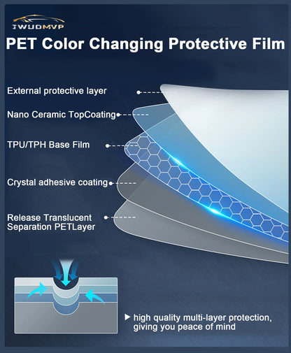 1.52*16m/lot PET Crystal Pepper White Car Paint Color-Changing PPF Vinyl Sticker Wrap PET Pearl Car Body Film