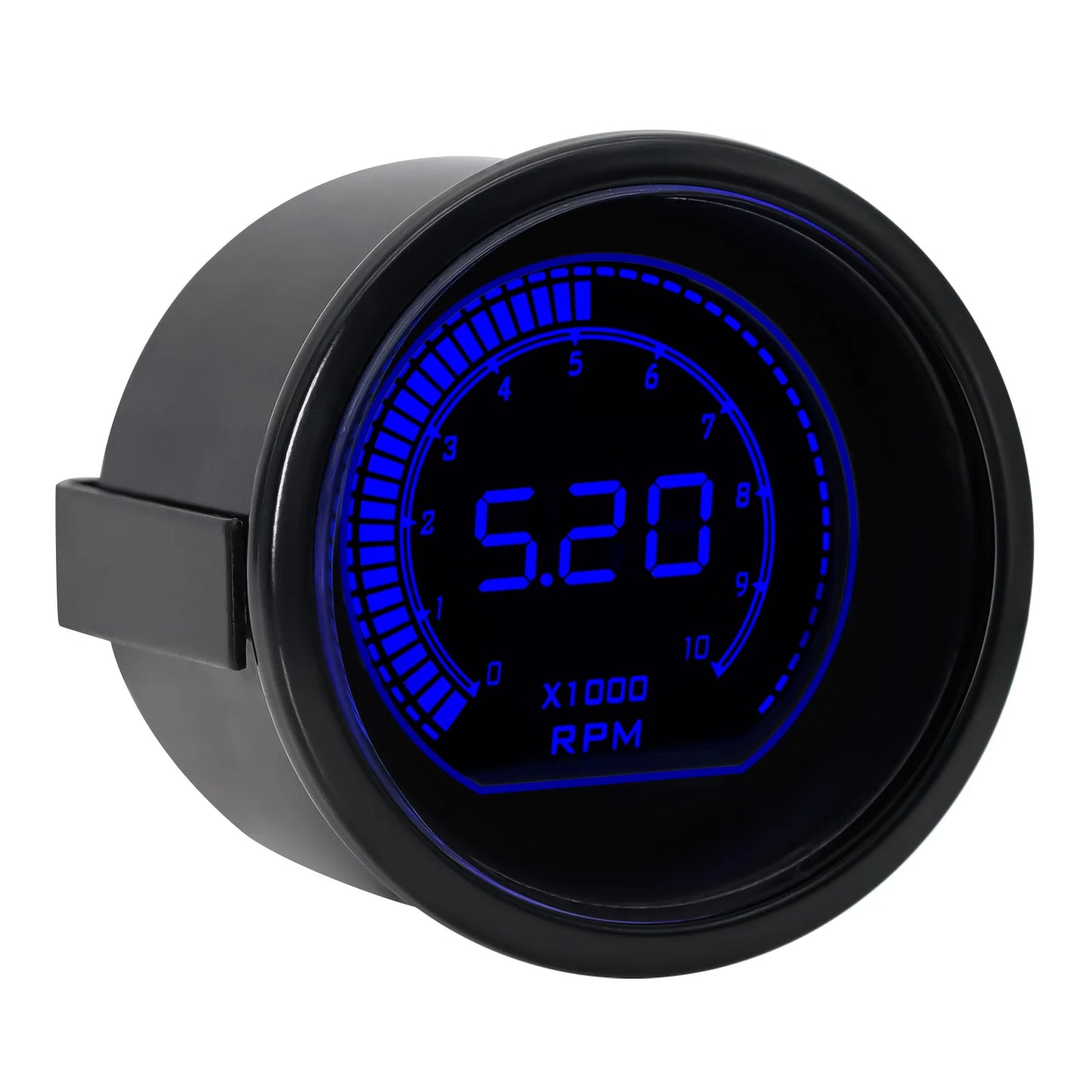 % 52mm Digital Display Red & Blue Car Racing Meter Turbo Boost Gauge PSI Water /Oil Temp Oil Pressure Gauge Voltmeter Tachometer