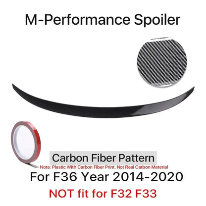 Rear Trunk Spoiler Bumper Lip For BMW 4 Series F32 F33 F36 Carbon Fiber PSM M4 MP Style Wing Tail Kit 2014-2020 Gloss Black