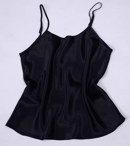 Women's 100% Mulberry Silk 16 momme Spaghetti Strap Camisole Tank Top Vest Sleepwear M-4XL YM002