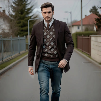 Men's Outdoor Casual Work Jacket Heavyweight Warm Lined Coat Plus Size Single-Breasted Winter Wear