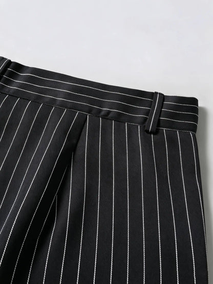 Men's Business Casual Slim Fit Long Pants Stripe Drape-able Iron-Free Elegant Stylish Versatile Dress Trousers