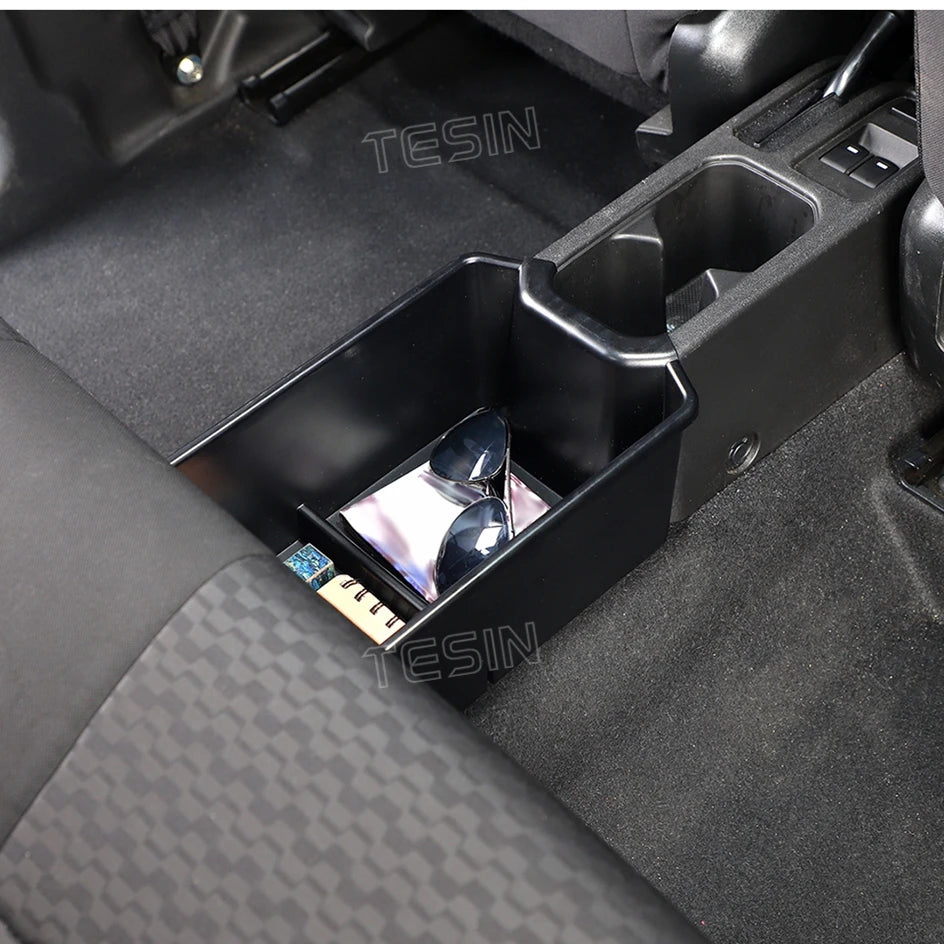 TESIN Car Rear Center Storage Box Organizer for Suzuki Jimny JB74 2/4 Door 2019 2020 2021 2022 2023 2024 Up Interior Accessories