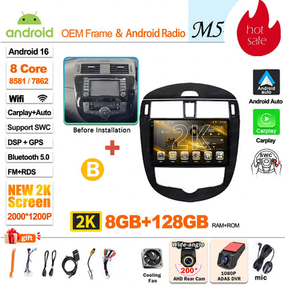 9 inch for Nissan Pulsar 6 NB17 2014 - 2018 Android 16 Wireless CarPlay Car Radio Video Multimedia Player GPS Navi DSP Stereo 4G