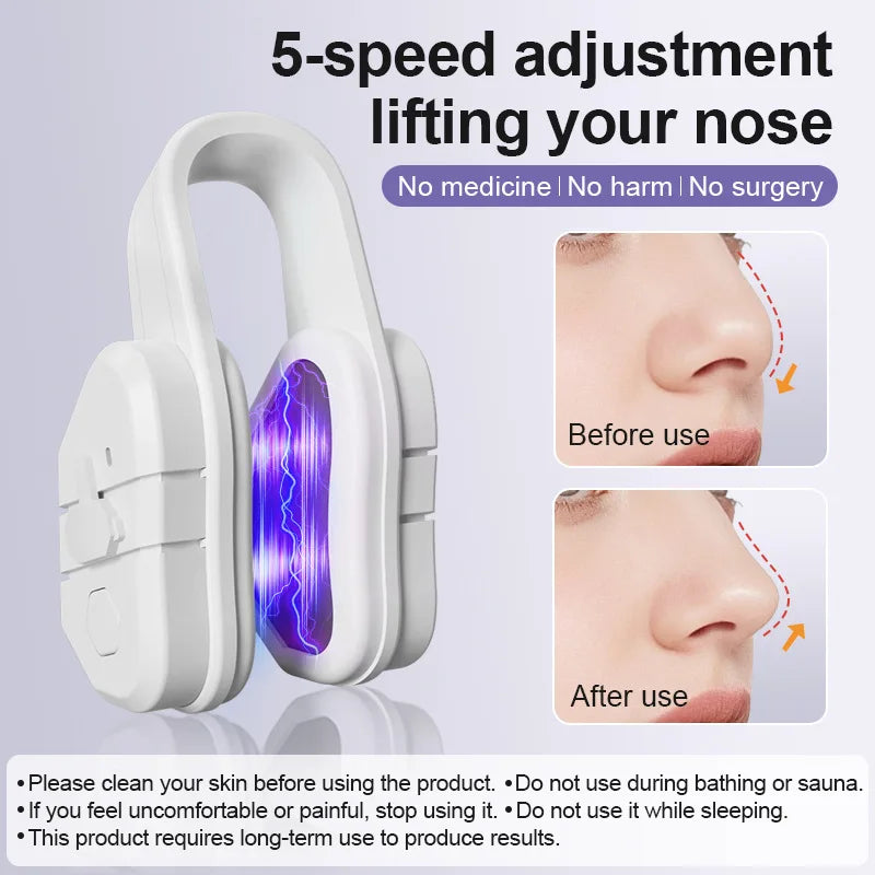 Newly Upgraded EMS Nose Shaper Sculpting Massager Clip Silicone Pulse Technology Lift-Up High Bridge Beauty Nose Tool