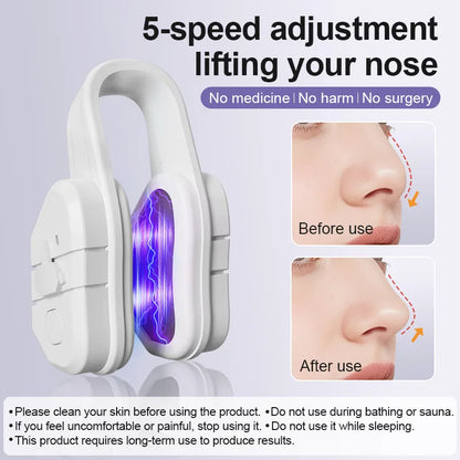Newly Upgraded EMS Nose Shaper Sculpting Massager Clip Silicone Pulse Technology Lift-Up High Bridge Beauty Nose Tool