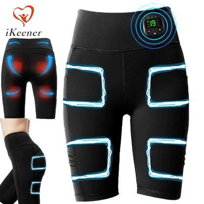EMS Massage Pants Muscle Stimulation Five Pants 6 Modes Lift Buttocks Legs Yoga Pants Women Shape Slimming Wear at Home