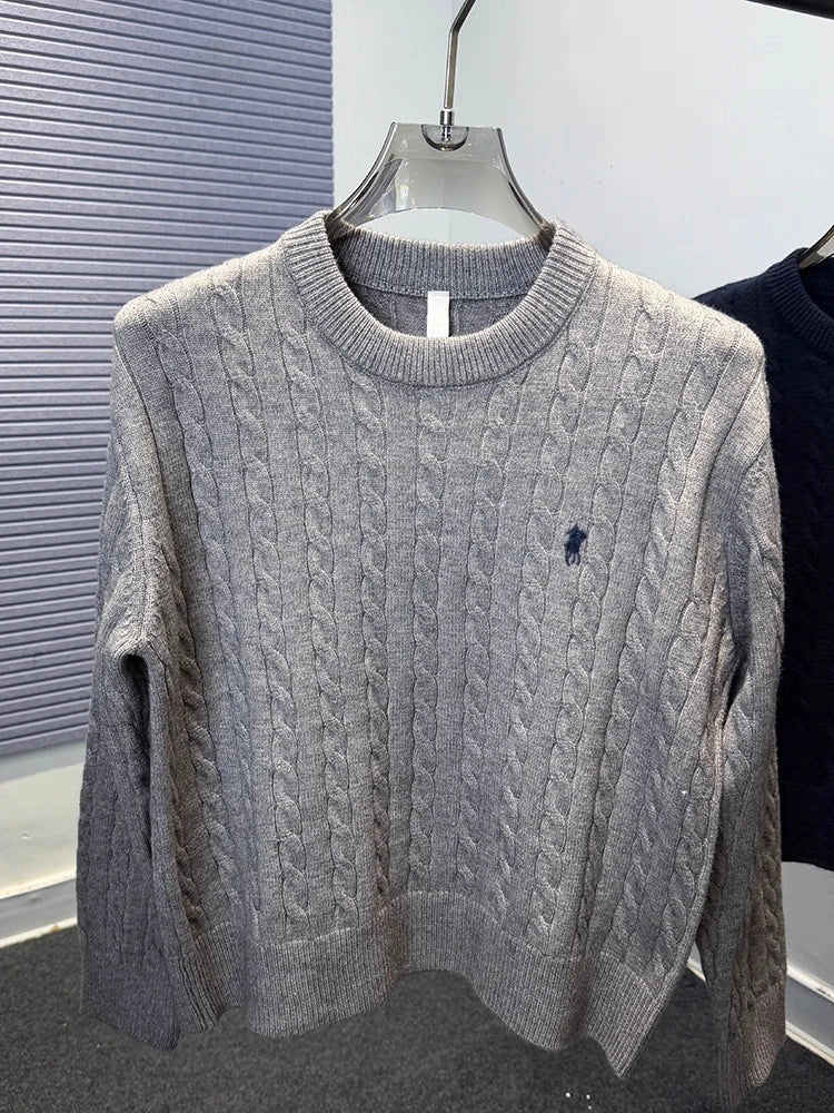 Designer Brand Pony Embroidery Fashion Sweater Men Classic Paul Fashion Jacquard Autumn/Winter Round Neck Warm Knitted Pullover