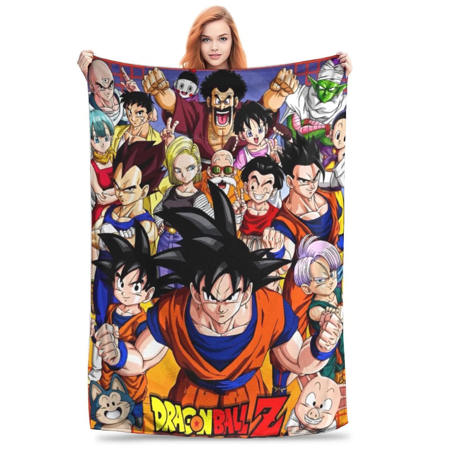 Dragon Ball Blanket Anime Goku Pattern Soft Throw Blankets for Bed Bedroom Quilt Air Conditioning Personalised Warm Bedspread