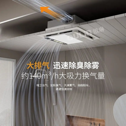 Wind heated bathroom heater 300x300 bathroom integrated ceiling heating exhaust fan lighting LED lights for home use