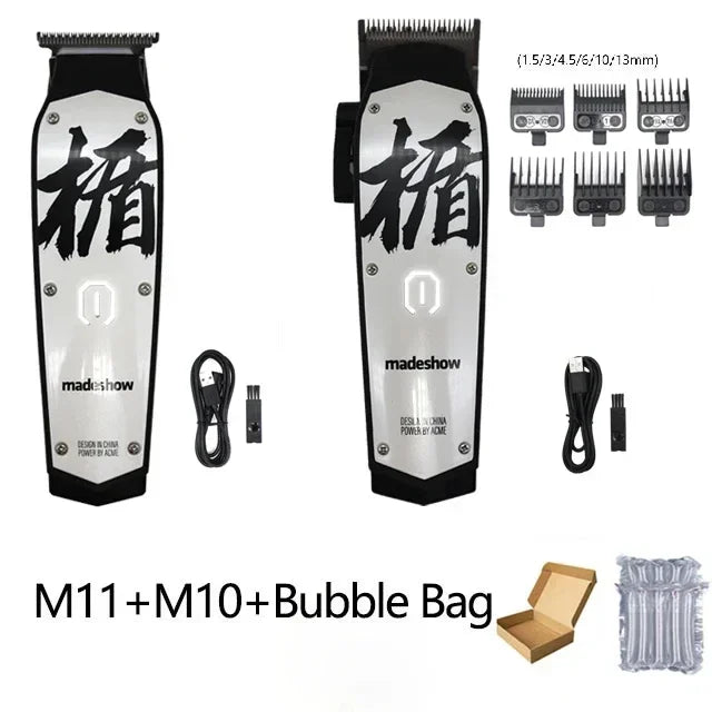 MEDESHOW D8 Professional Hair Cutting Machine Kit for Men Hair Clipper Trimmer 0mm Gap Cutter Head USB Charger Barber Kit
