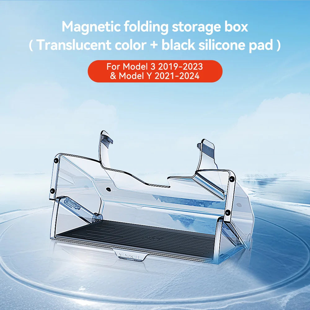 YZ For 2021-2026 Tesla Highland Model 3/Y/YL Juniper Tray Magnetic Under Screen Hidden Storage Box Magnetic Hidden Screen Box