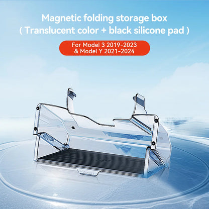 YZ For 2021-2026 Tesla Highland Model 3/Y/YL Juniper Tray Magnetic Under Screen Hidden Storage Box Magnetic Hidden Screen Box