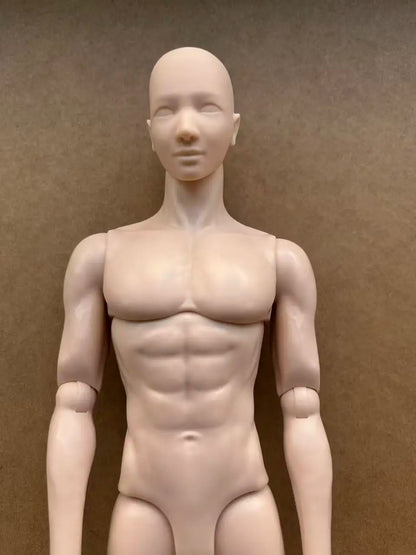 YUNYI Male Doll Body Figure 1/6 Muscle Male Doll Body Toys Multi-Joints Movable Beige Skin Doll Body Collection Doll Toy Parts