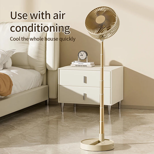 USB Foldable Portable Fan with 8inch 4 Speeds ＆ Timing, Battery Operated Mini Floor Fan for Bedroom, Indoor or Outdoor,Table Fan