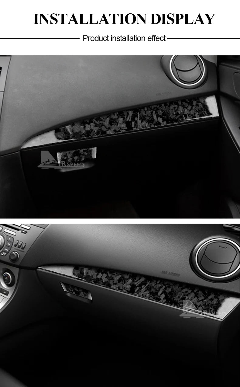 Real Soft Carbon Fiber For Mazda 3 2010 2011 2012 2013 Co-pilot Dashboard Holder Trim Interior Cover Sticker Car Accessories